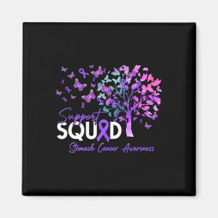 Support Squad Fall Tree Periwinkle Ribbon Stomach Magnet