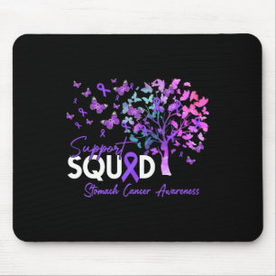 Support Squad Fall Tree Periwinkle Ribbon Stomach Mouse Pad