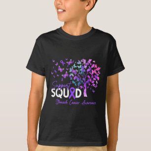 Support Squad Fall Tree Periwinkle Ribbon Stomach T-Shirt