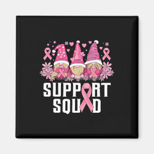 Support Squad Family Gnomes Breast Cancer Awarenes Magnet