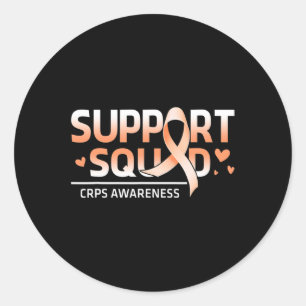 Support Squad Family Team RSD CRPS Awareness Orang Classic Round Sticker