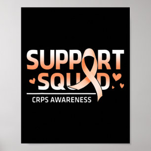 Support Squad Family Team Rsd Crps Awareness Orang Poster