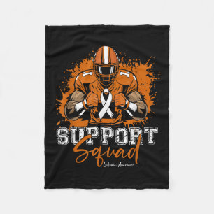 Support Squad Football Orange Ribbon Leukaemia Awa Fleece Blanket