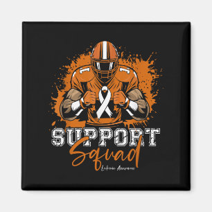 Support Squad Football Orange Ribbon Leukaemia Awa Magnet