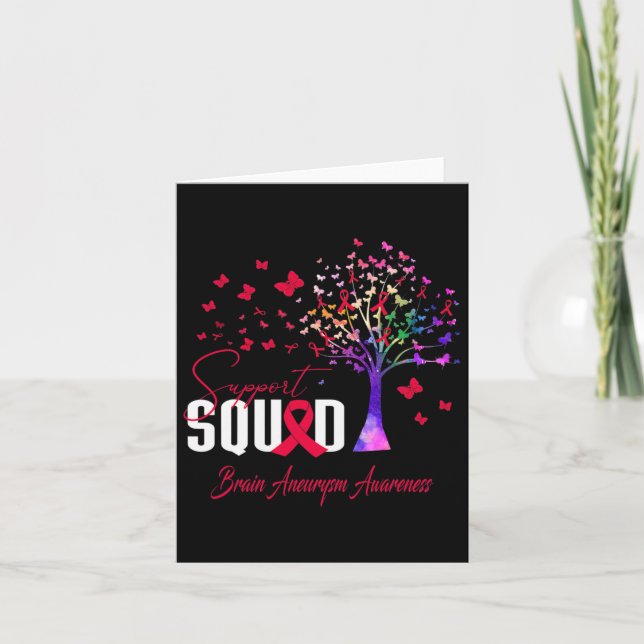 Support Squad For Brain Aneurysm Awareness  Card (Front)