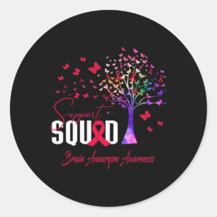 Support Squad For Brain Aneurysm Awareness Classic Round Sticker