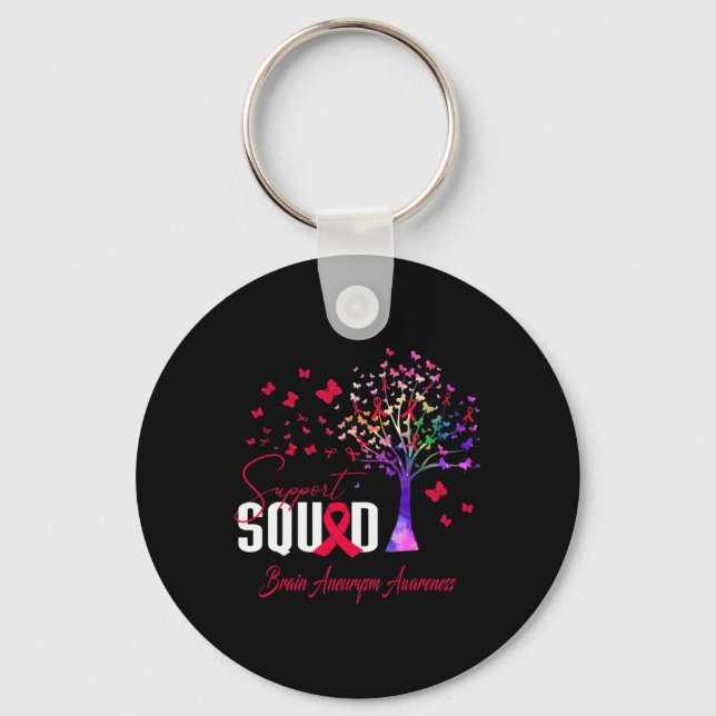 Support Squad For Brain Aneurysm Awareness  Key Ring (Front)