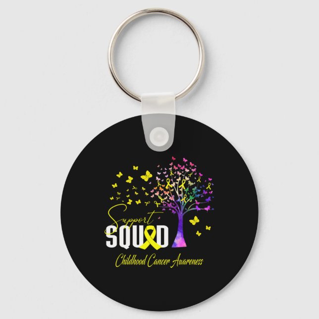 Support Squad For Childhood Cancer Awareness  Key Ring (Front)