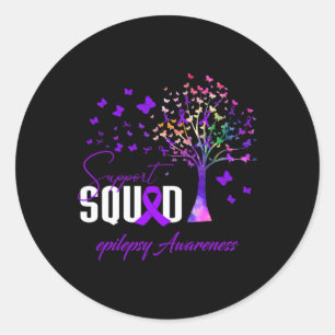 Support Squad For Epilepsy Awareness  Classic Round Sticker