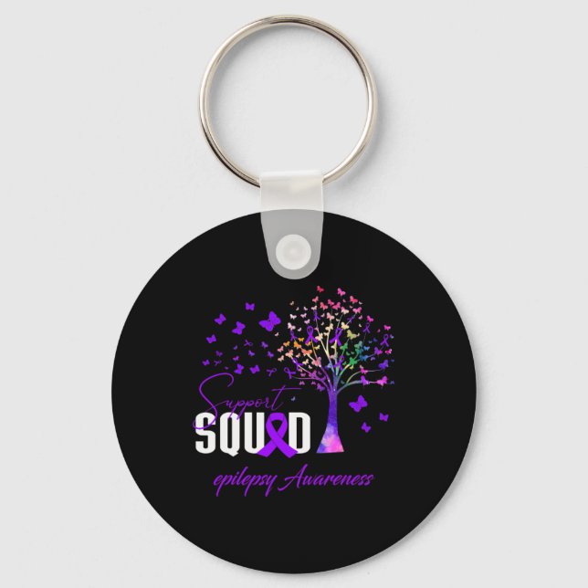 Support Squad For Epilepsy Awareness  Key Ring (Front)