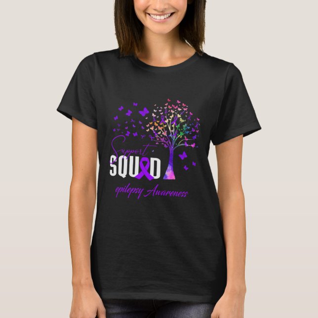 Support Squad For Epilepsy Awareness  T-Shirt (Front)