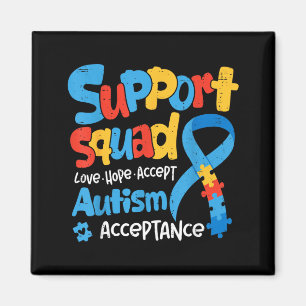 Support Squad for Teacher Kids Autism Awareness Magnet