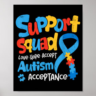 Support Squad for Teacher Kids Autism Awareness Poster