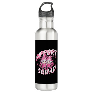 Support Squad Gnome Warrior Breast Cancer Awarenes 710 Ml Water Bottle