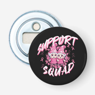 Support Squad Gnome Warrior Breast Cancer Awarenes Bottle Opener
