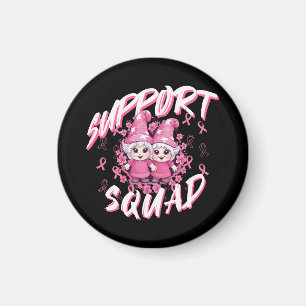 Support Squad Gnome Warrior Breast Cancer Awarenes Magnet