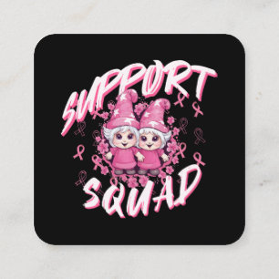 Support Squad Gnome Warrior Breast Cancer Awarenes Square Business Card