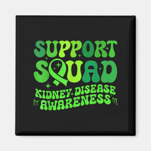Support Squad Green PKD Kidney Disease Ribbon Magnet