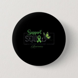 Support Squad Green Ribbon Butterfly Kidney 6 Cm Round Badge