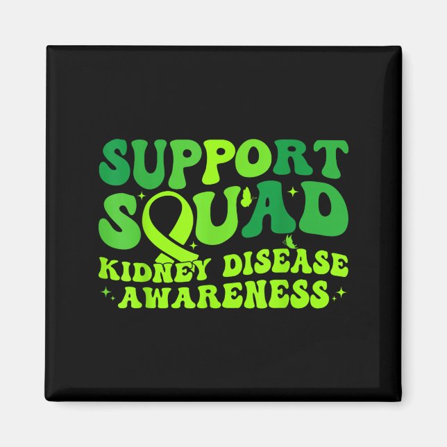 Support squad green ribbon butterfly pkd kidney magnet (Front)