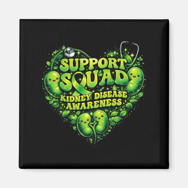 Support squad green ribbon butterfly pkd kidney magnet (Front)