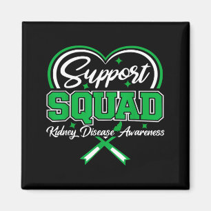 Support Squad Green Ribbon Butterfly PKD Kidney Magnet