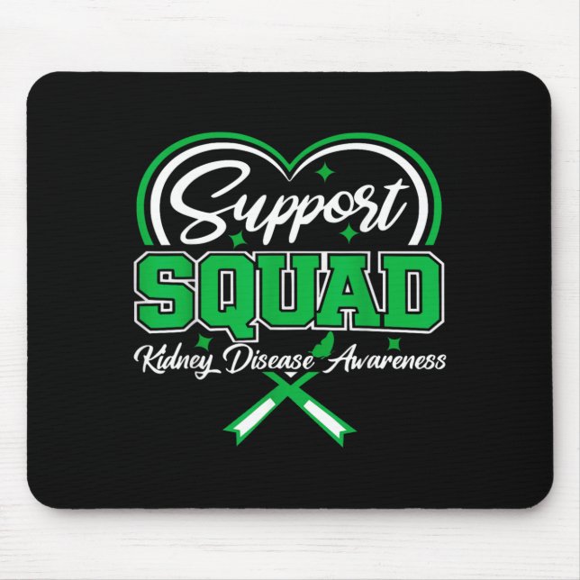 Support Squad Green Ribbon Butterfly PKD Kidney Mouse Pad (Front)