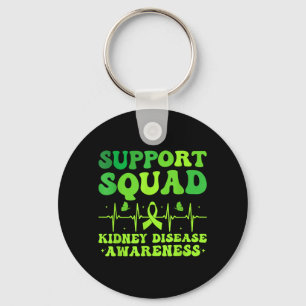 Support Squad Green Ribbon _ Kidney Disease Key Ring