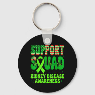 Support Squad Green Ribbon Kidney Disease Key Ring