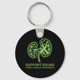 Support Squad Green Ribbon Kidney Disease Key Ring