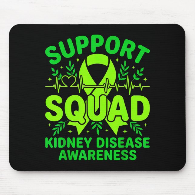 Support Squad Green Ribbon Kidney Disease Mouse Pad (Front)