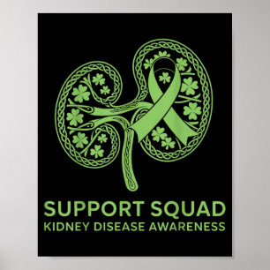 Support Squad Green Ribbon Kidney Disease Poster