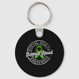 Support Squad Green Ribbon Mental Health Awareness Key Ring