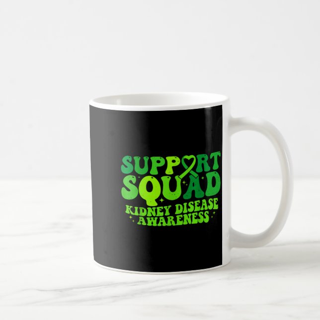 Support squad green ribbon pkd kidney disease coffee mug (Right)