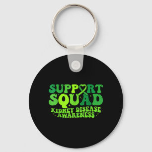 Support Squad Green Ribbon PKD Kidney Disease Key Ring