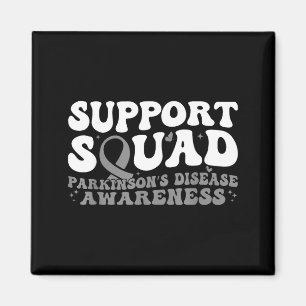 Support squad grey ribbon butterfly parkinson's magnet