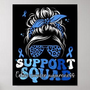 Support Squad Groovy Colon Cancer Awareness Messy Poster