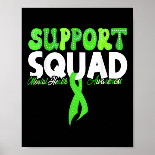 Support Squad Groovy Green Mental Health Awareness Poster