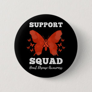 Support Squad Heart Disease Awareness  6 Cm Round Badge