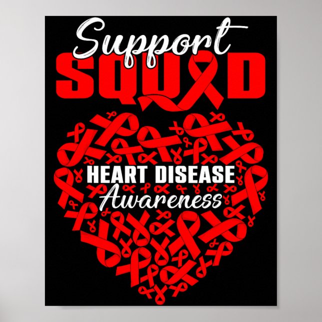 Support Squad Heart Disease Awareness Heart &amp;  Poster (Front)
