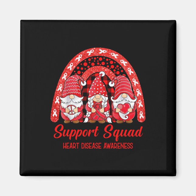 Support Squad Heart Disease Awareness Month Gnomie Magnet (Front)