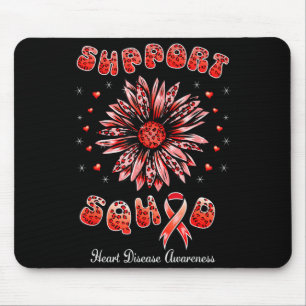 Support Squad Heart Disease Awareness Red Ribbon S Mouse Pad