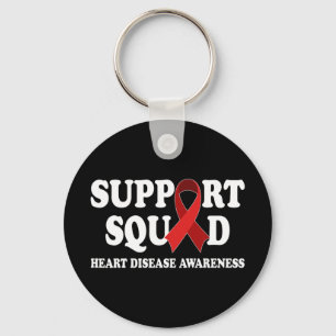 Support Squad Heart Disease Awareness Ribbon Men W Key Ring