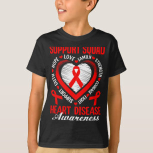 Support Squad Heart Disease Awareness Supporter Re T-Shirt