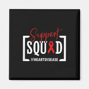 Support Squad Heart Disease Awareness Warrior Red  Magnet
