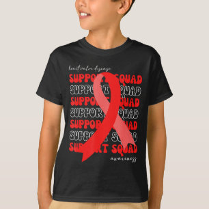 Support Squad Heart Valve Disease Awareness Red Ri T-Shirt