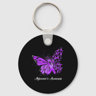 Support Squad Heimer Butterfly Purple Ribbon Key Ring