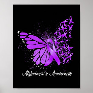 Support Squad Heimer Butterfly Purple Ribbon Poster