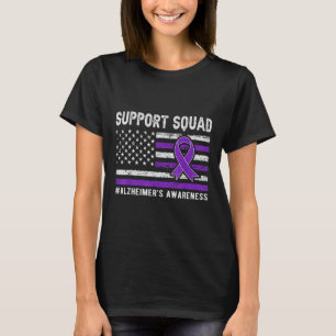 Support Squad Heimers Awareness Men Women Purple R T-Shirt
