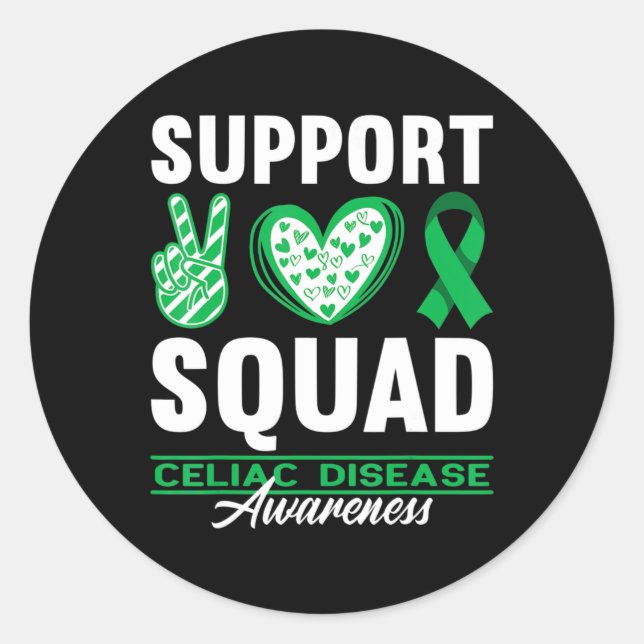 Support Squad I Gluten Free Coeliac Celiac Disease Classic Round Sticker (Front)